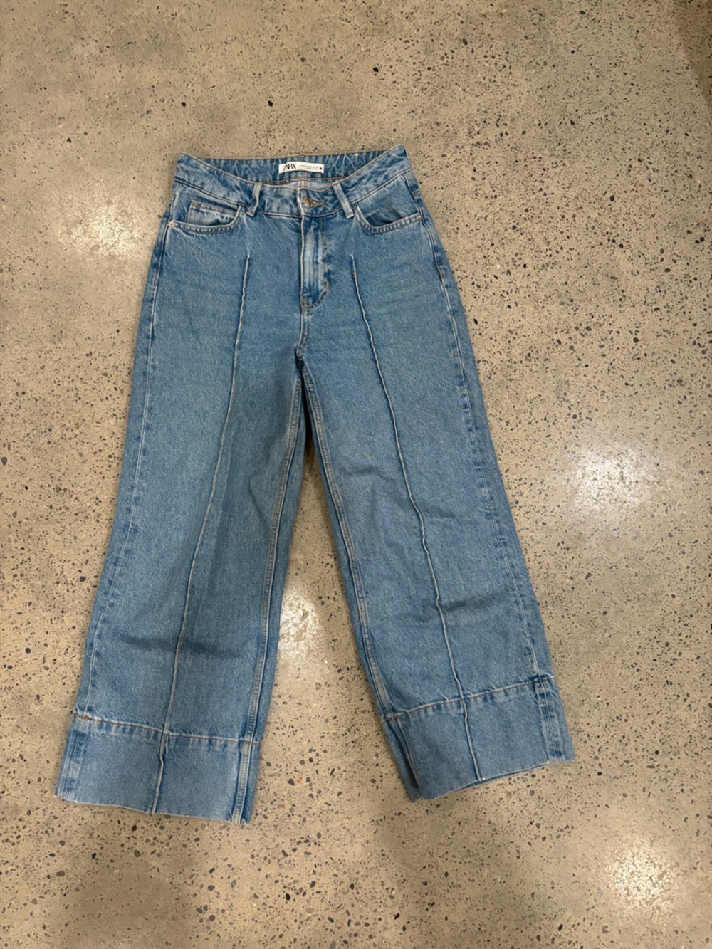 Zara Light Blue Wide-Leg Jeans